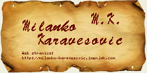 Milanko Karavesović vizit kartica